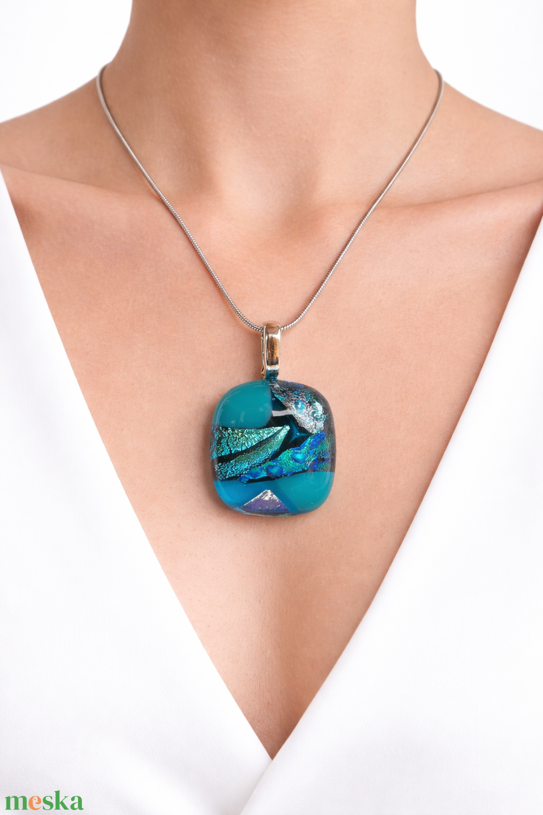 Kéklő csillogás Jannaja ékszer - ékszer - nyaklánc - medál - Meska.hu