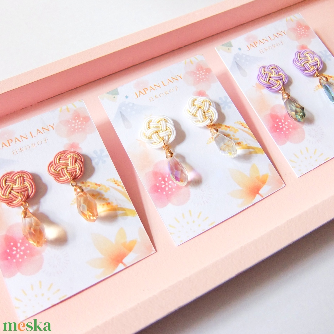 Japán Blooming Fülbevaló - ékszer - fülbevaló - pötty fülbevaló - Meska.hu