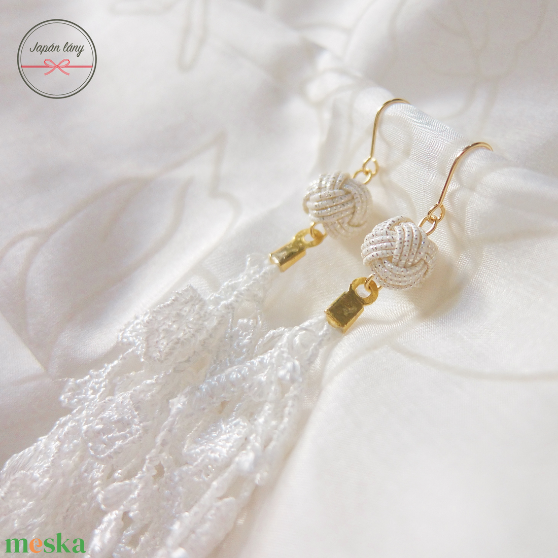 Japán White lace Fülbevaló - ékszer - fülbevaló - lógó csepp fülbevaló - Meska.hu Japán White lace Fülbevaló - ékszer - fülbevaló - lógó csepp fülbevaló - Meska.hu