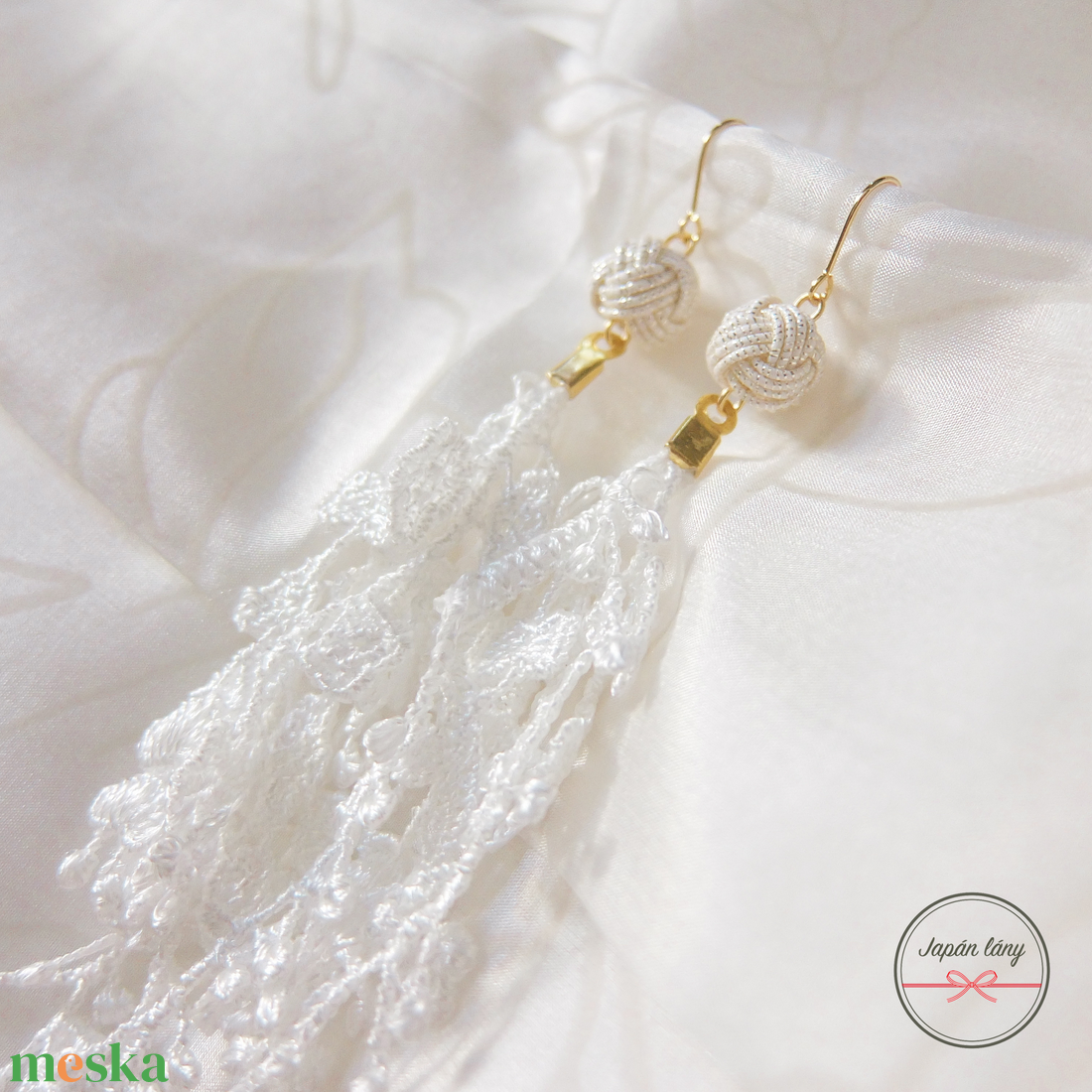 Japán White lace Fülbevaló - ékszer - fülbevaló - lógó csepp fülbevaló - Meska.hu Japán White lace Fülbevaló - ékszer - fülbevaló - lógó csepp fülbevaló - Meska.hu