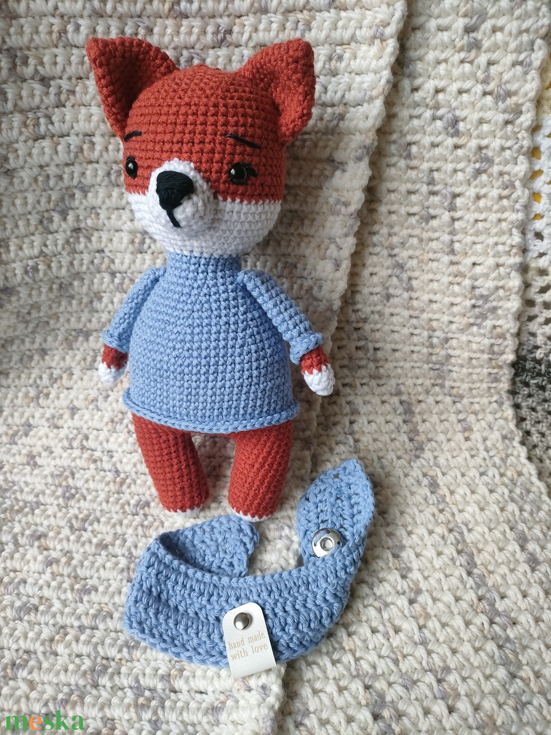 Horgolt róka - játék & sport - plüssállat & játékfigura - róka - Meska.hu