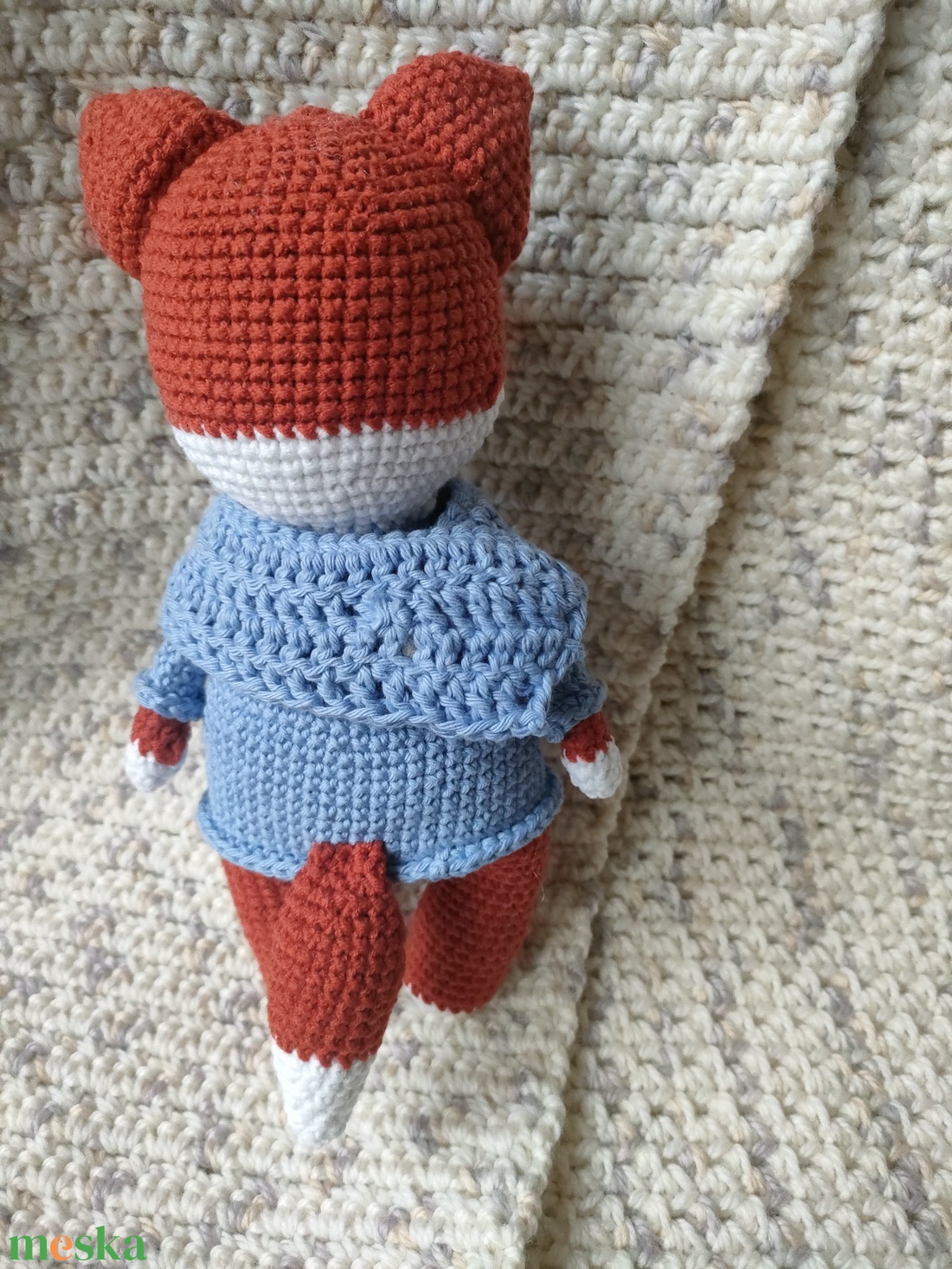 Horgolt róka - játék & sport - plüssállat & játékfigura - róka - Meska.hu