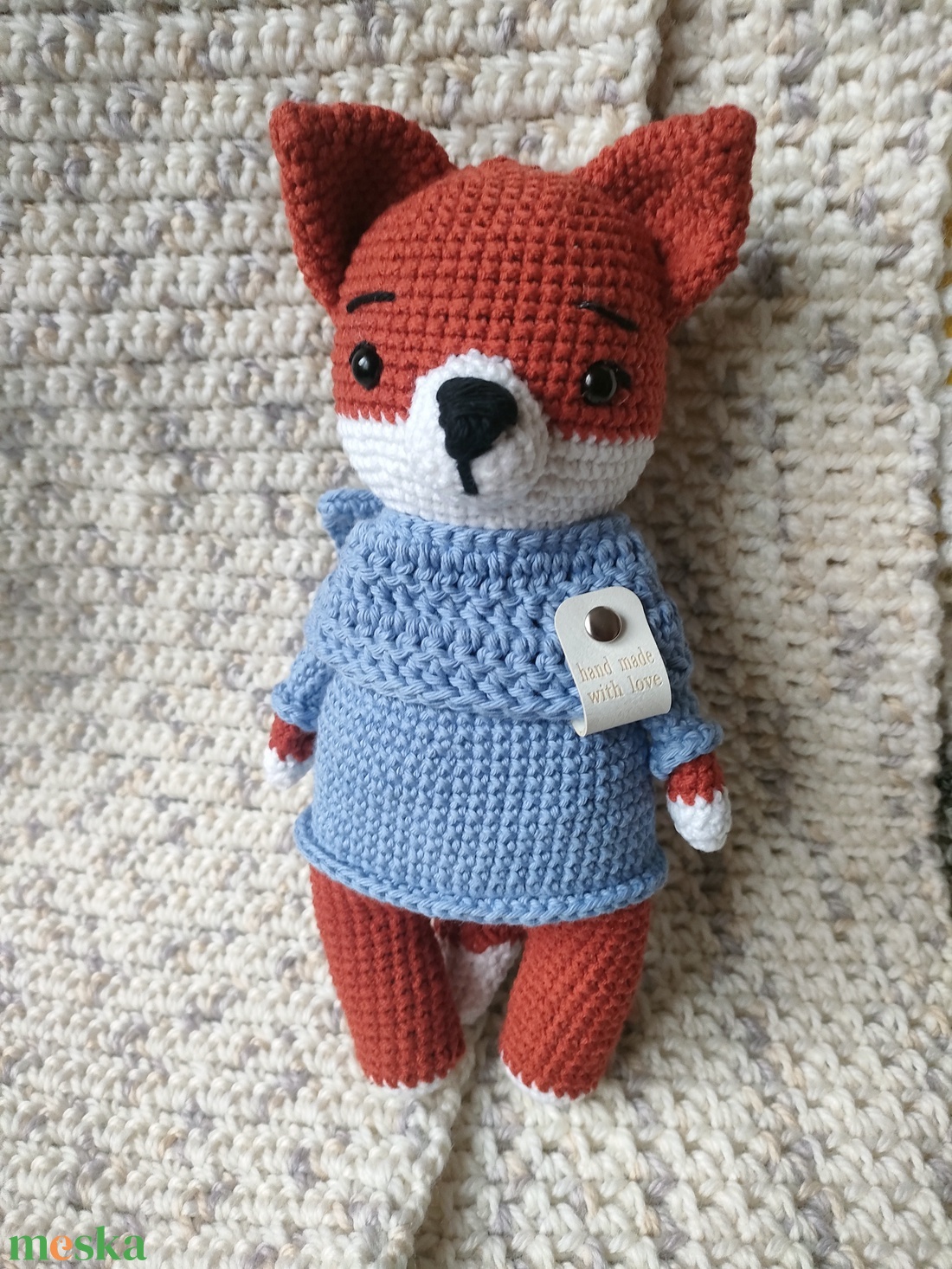 Horgolt róka - játék & sport - plüssállat & játékfigura - róka - Meska.hu