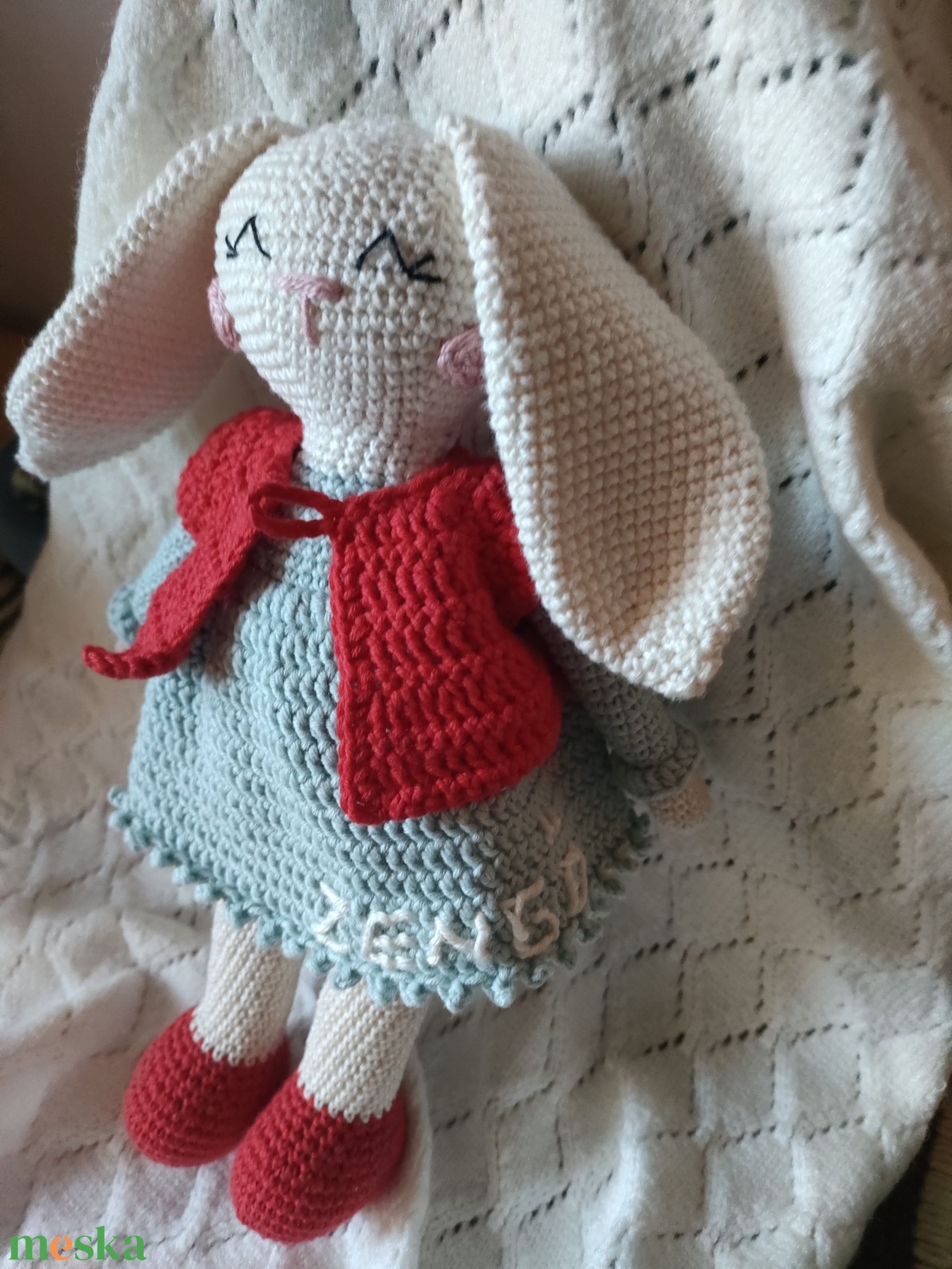 Nyúllány -Megrendelésre Ildikónak - Horgolt - játék & sport - plüssállat & játékfigura - nyuszi - Meska.hu