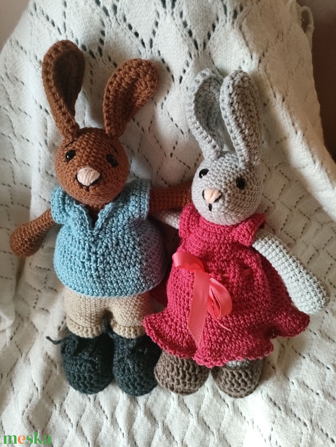 Nyúl apó- Nyúl anyó _ Megrendelésre Lillának  - játék & sport - plüssállat & játékfigura - nyuszi - Meska.hu