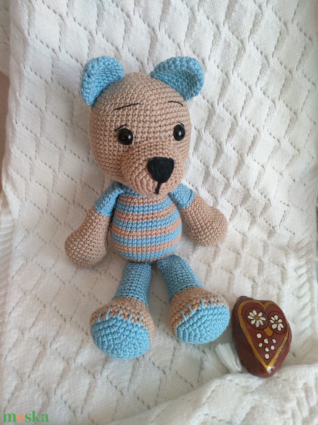 Csíkos mackó- Horgolt - játék & sport - plüssállat & játékfigura - maci - Meska.hu