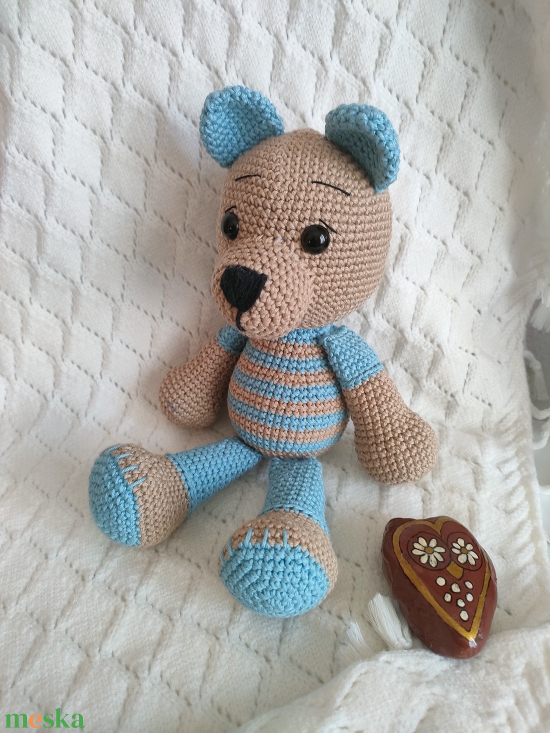 Csíkos mackó- Horgolt - játék & sport - plüssállat & játékfigura - maci - Meska.hu