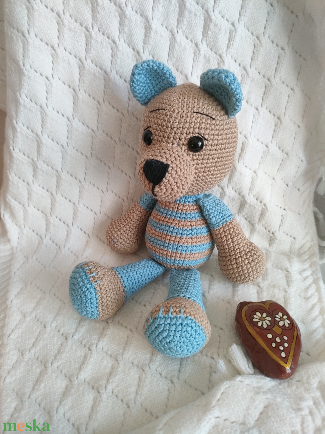 Csíkos mackó- Horgolt - játék & sport - plüssállat & játékfigura - maci - Meska.hu