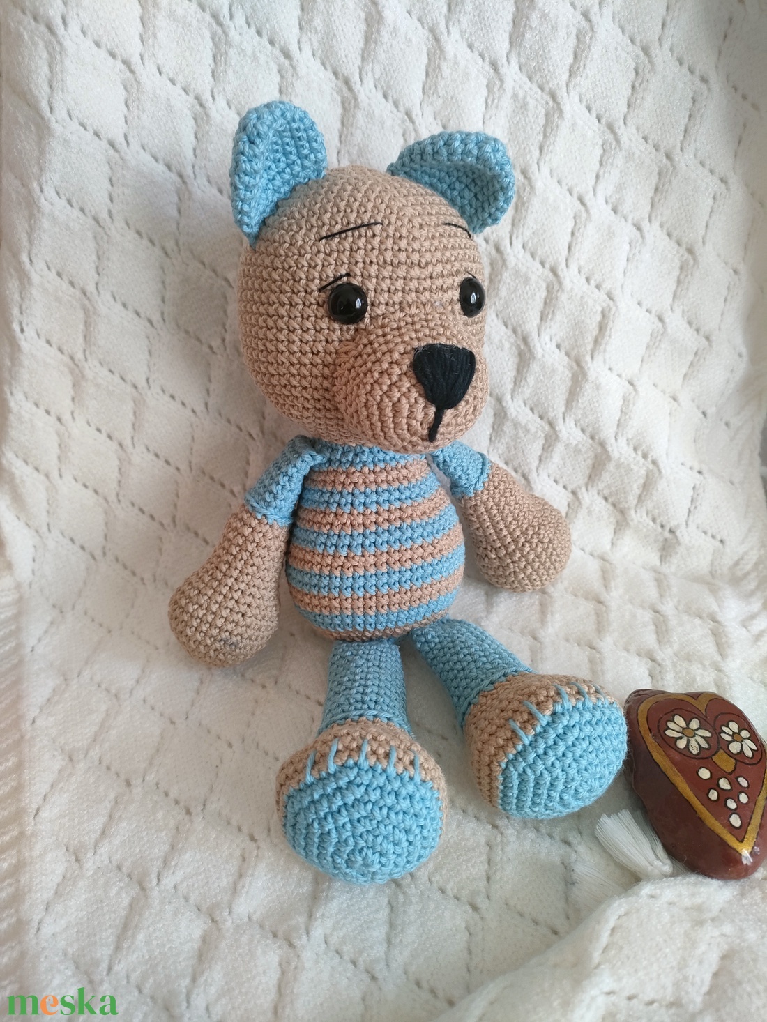 Csíkos mackó- Horgolt - játék & sport - plüssállat & játékfigura - maci - Meska.hu