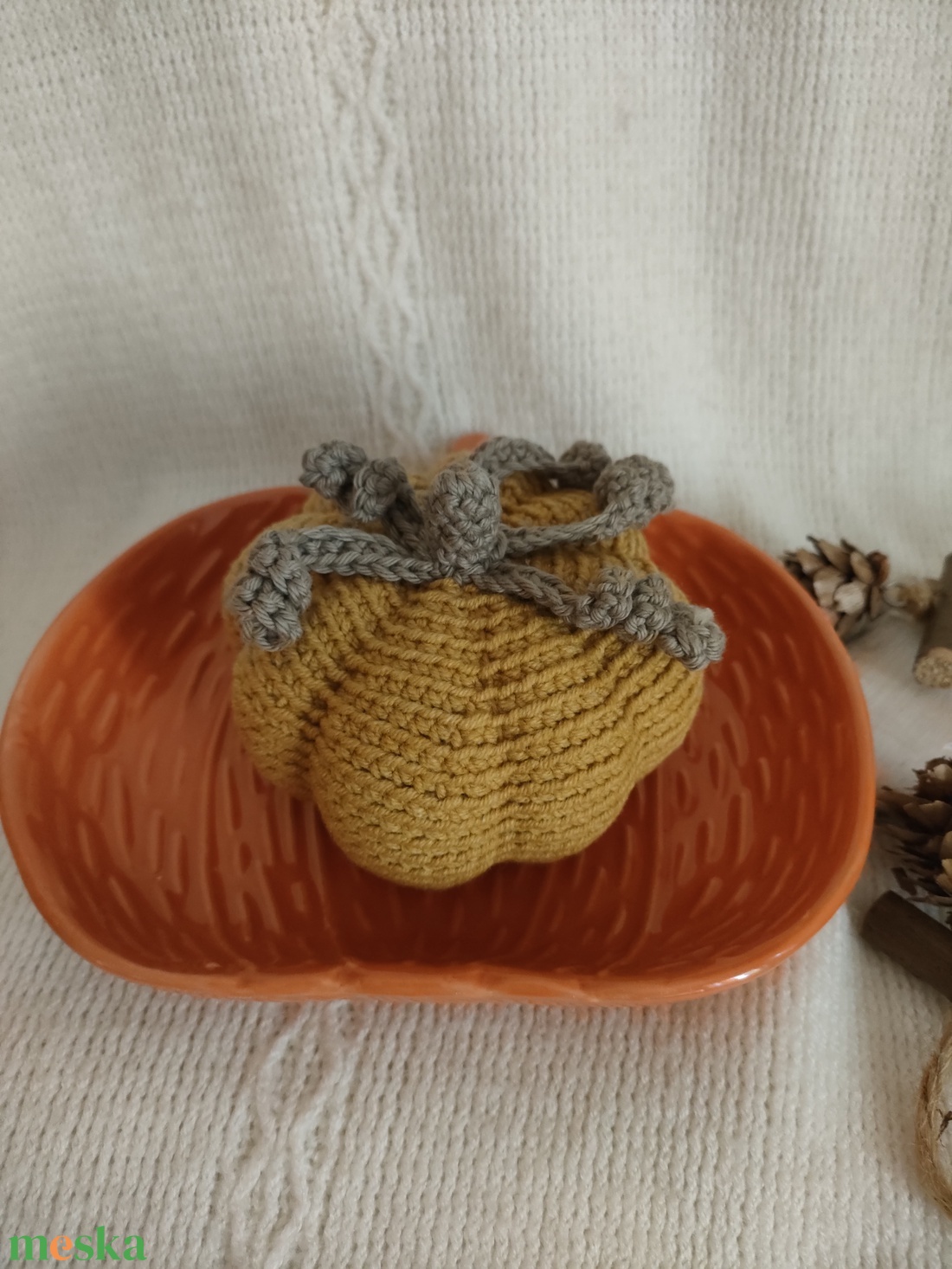 Horgolt dísztök - otthon & életmód - dekoráció - halloween - halloweeni tök - Meska.hu