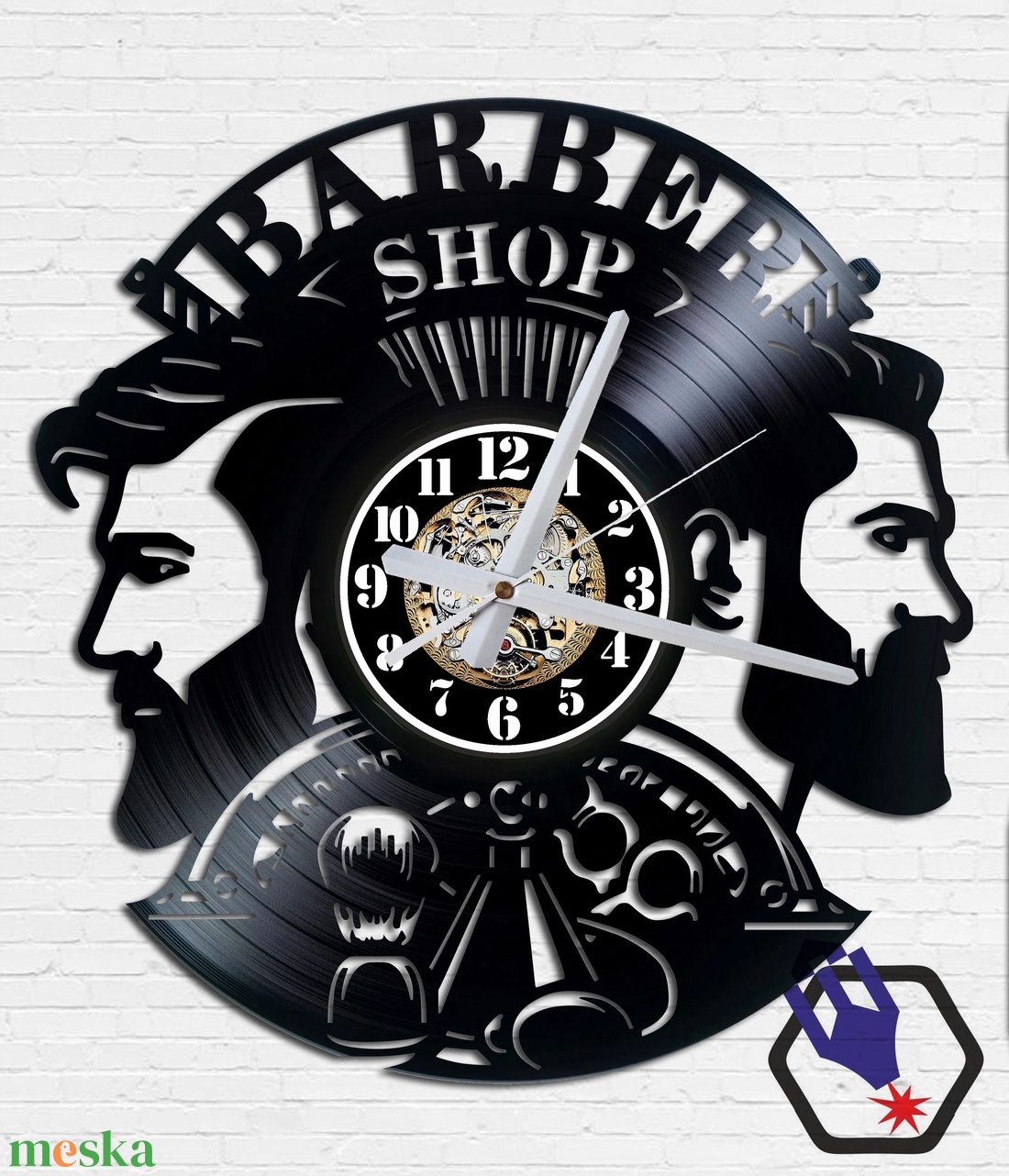 Falióra bakelitlemezből készítve - Barber Shop #10 - otthon & lakás - dekoráció - fali és függő dekoráció - falióra & óra - Meska.hu Falióra bakelitlemezből készítve - Barber Shop #10 - otthon & lakás - dekoráció - fali és függő dekoráció - falióra & óra - Meska.hu