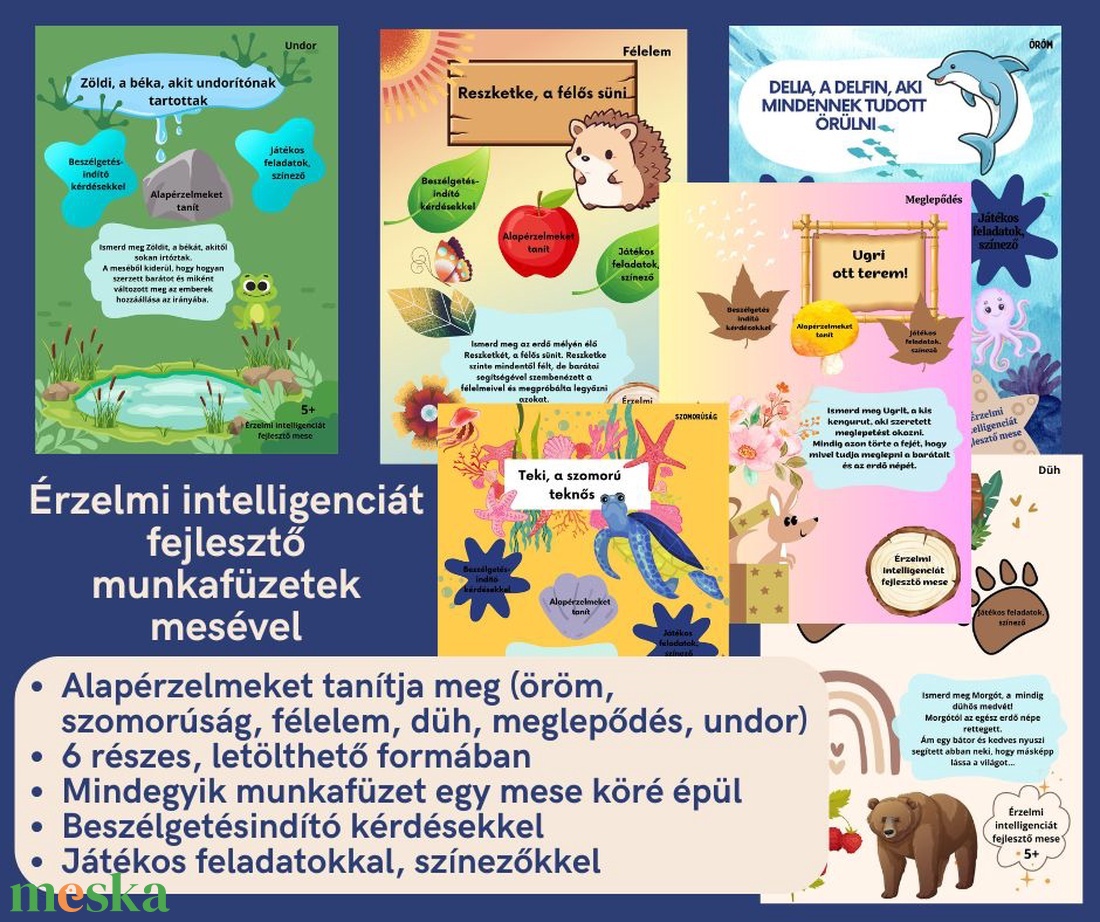 6 db Érzelmi intelligencia EQ fejlesztő munkafüzet mesével, színezővel, játékos feladatokkal (pdf) - játék & sport - készségfejlesztő és logikai játék - oktató játékok - Meska.hu 6 db Érzelmi intelligencia EQ fejlesztő munkafüzet mesével, színezővel, játékos feladatokkal (pdf) - játék & sport - készségfejlesztő és logikai játék - oktató játékok - Meska.hu