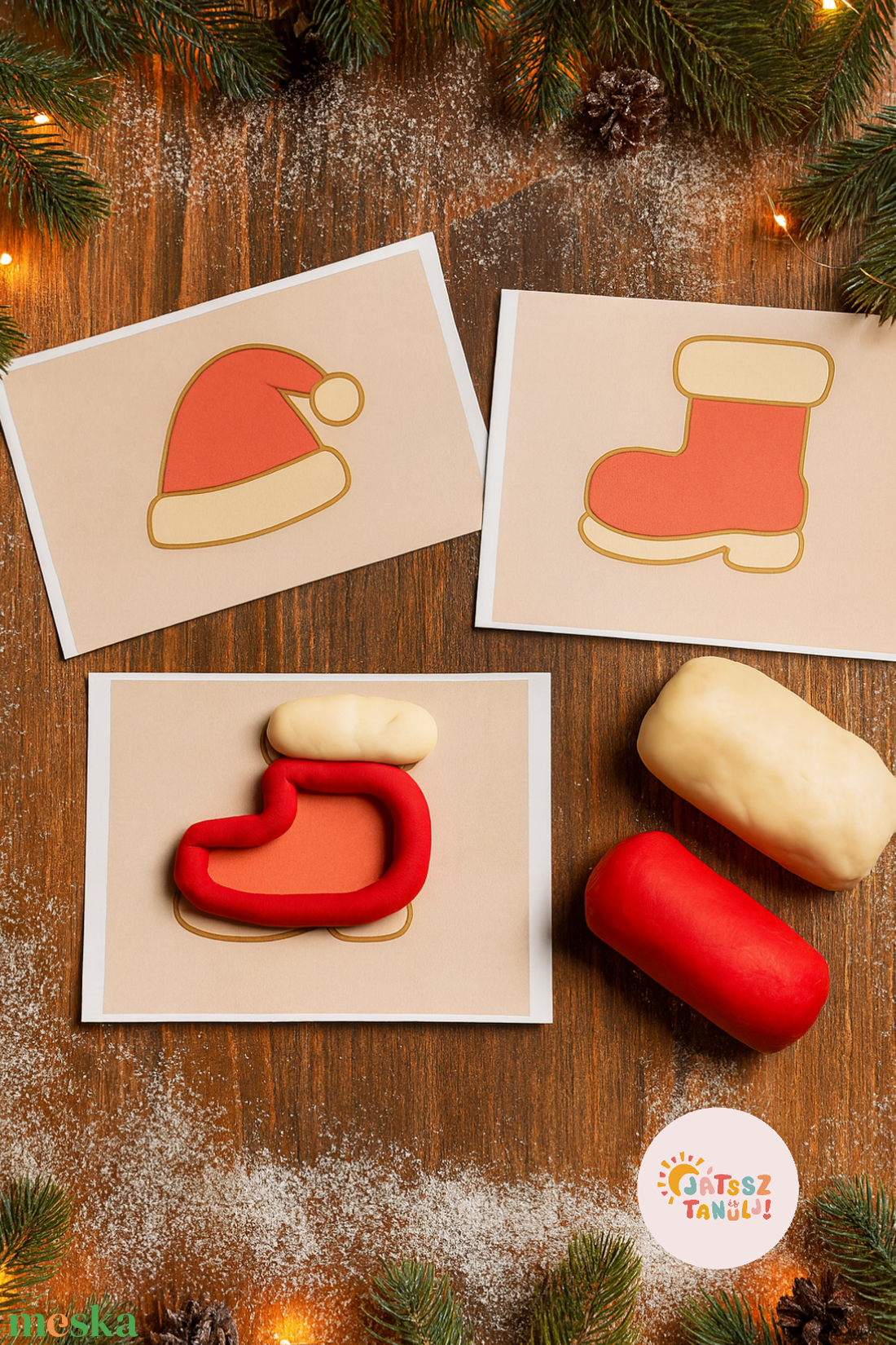 Mikulás váró gyurmacsomag - játék & sport - készségfejlesztő és logikai játék - oktató játékok - Meska.hu