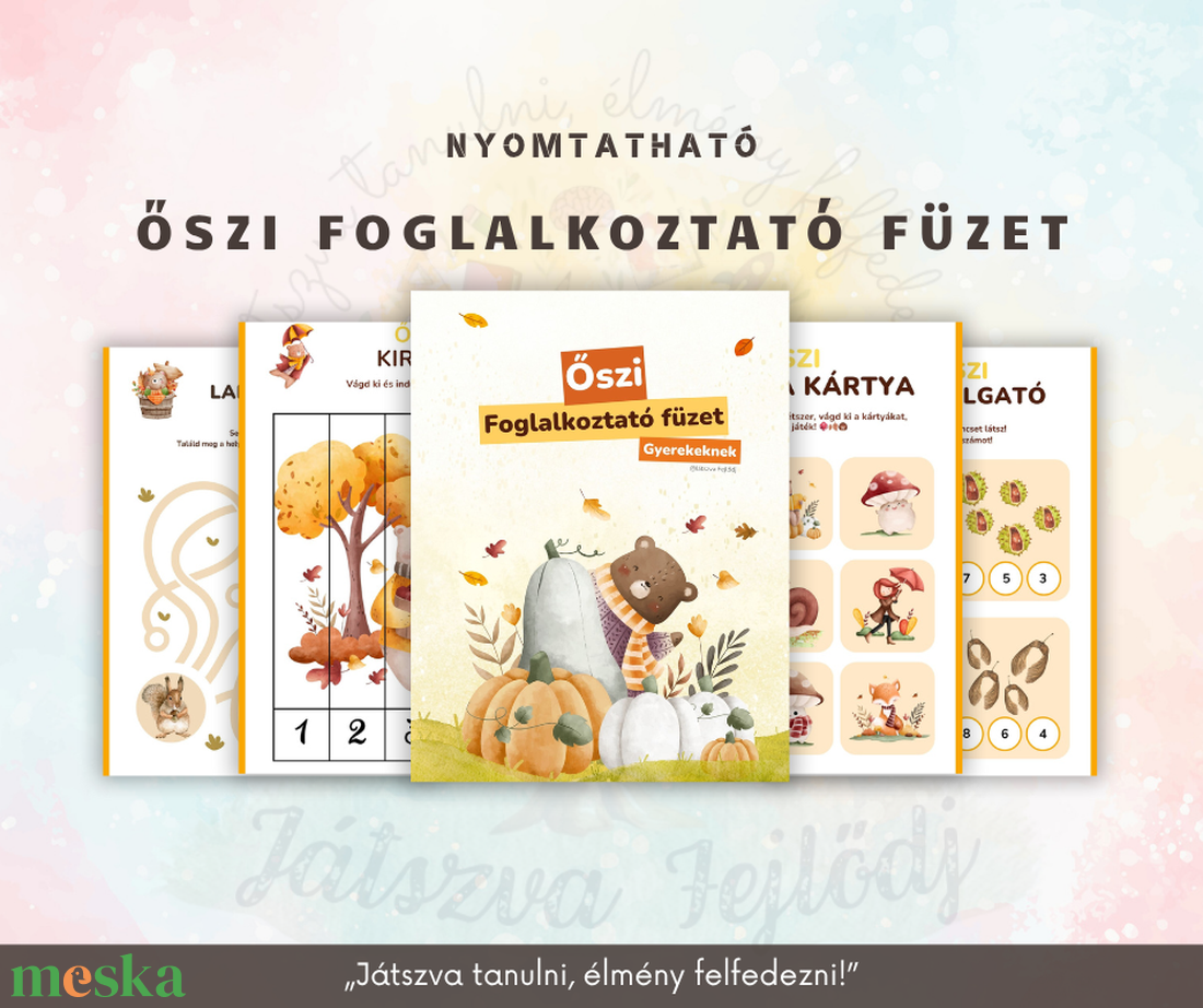 Őszi foglalkoztató füzet - játék & sport - készségfejlesztő és logikai játék - oktató játékok - Meska.hu
