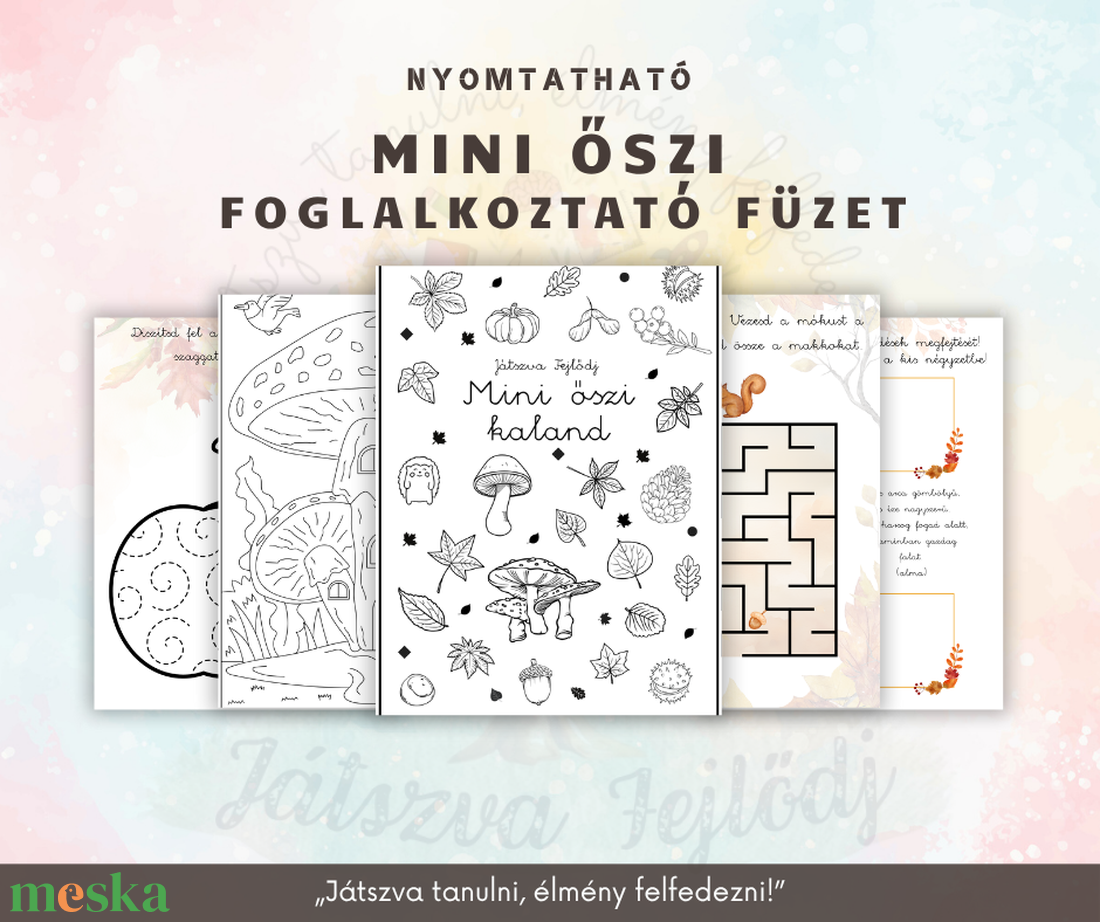 Mini őszi kaland foglalkoztató füzet - játék & sport - készségfejlesztő és logikai játék - oktató játékok - Meska.hu