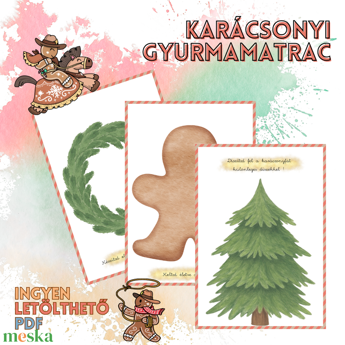 Karácsonyi gyurmamatrac - PDF - játék & sport - készségfejlesztő és logikai játék - oktató játékok - Meska.hu