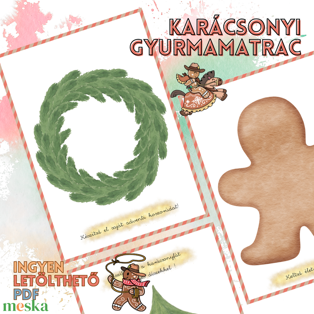 Karácsonyi gyurmamatrac - PDF - játék & sport - készségfejlesztő és logikai játék - oktató játékok - Meska.hu