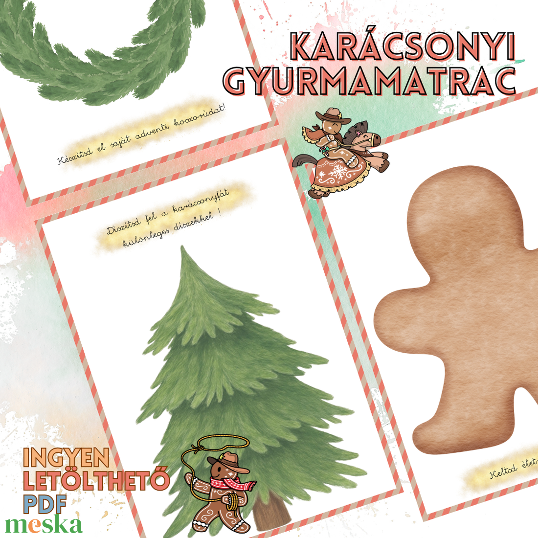 Karácsonyi gyurmamatrac - PDF - játék & sport - készségfejlesztő és logikai játék - oktató játékok - Meska.hu