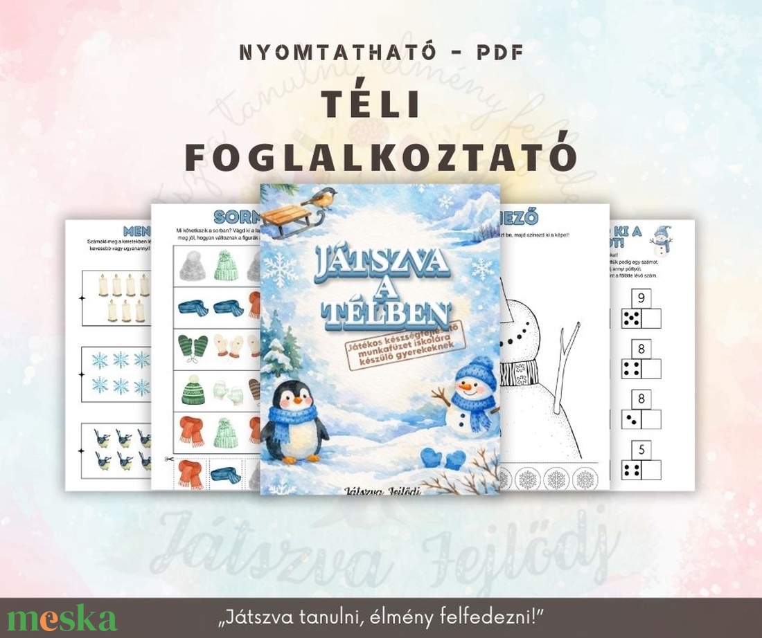 Játszva a Télben - Foglalkoztató füzet  - játék & sport - készségfejlesztő és logikai játék - oktató játékok - Meska.hu