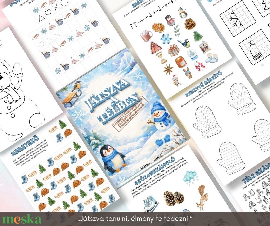 Játszva a Télben - Foglalkoztató füzet  - játék & sport - készségfejlesztő és logikai játék - oktató játékok - Meska.hu