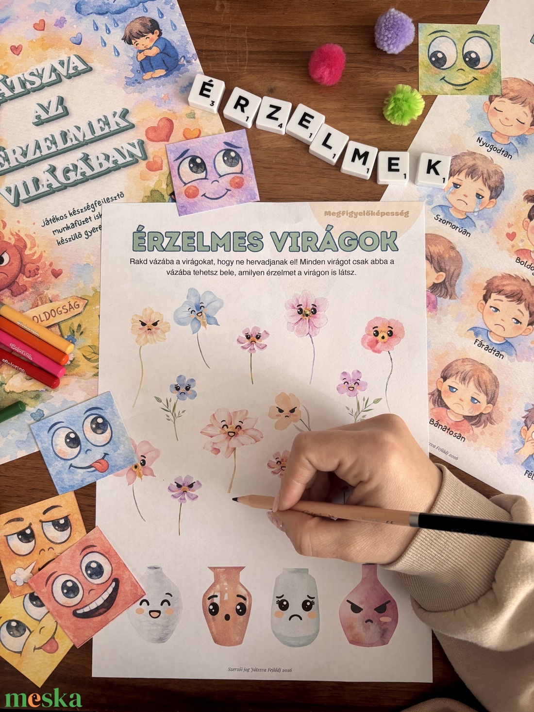 Játszva az érzések világában � spirálozott fejlesztő foglalkoztató (5�7 éveseknek) - játék & sport - készségfejlesztő és logikai játék - oktató játékok - Meska.hu