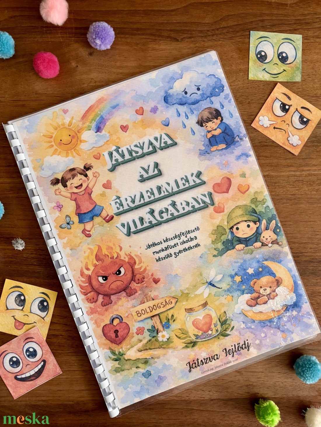 Játszva az érzések világában � spirálozott fejlesztő foglalkoztató (5�7 éveseknek) - játék & sport - készségfejlesztő és logikai játék - oktató játékok - Meska.hu