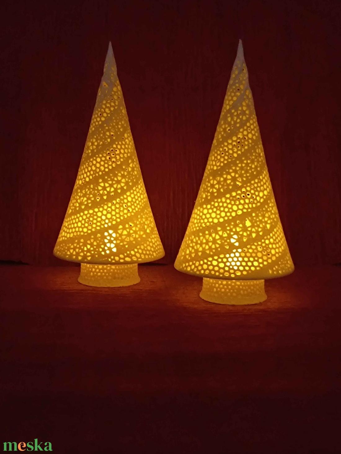 Karácsonyfa Lámpás Asztaldísz - karácsony - adventi díszek - adventi asztaldísz - Meska.hu