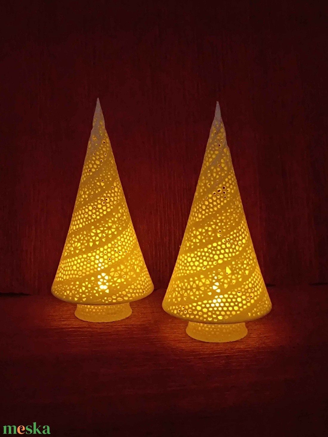 Karácsonyfa Lámpás Asztaldísz - karácsony - adventi díszek - adventi asztaldísz - Meska.hu