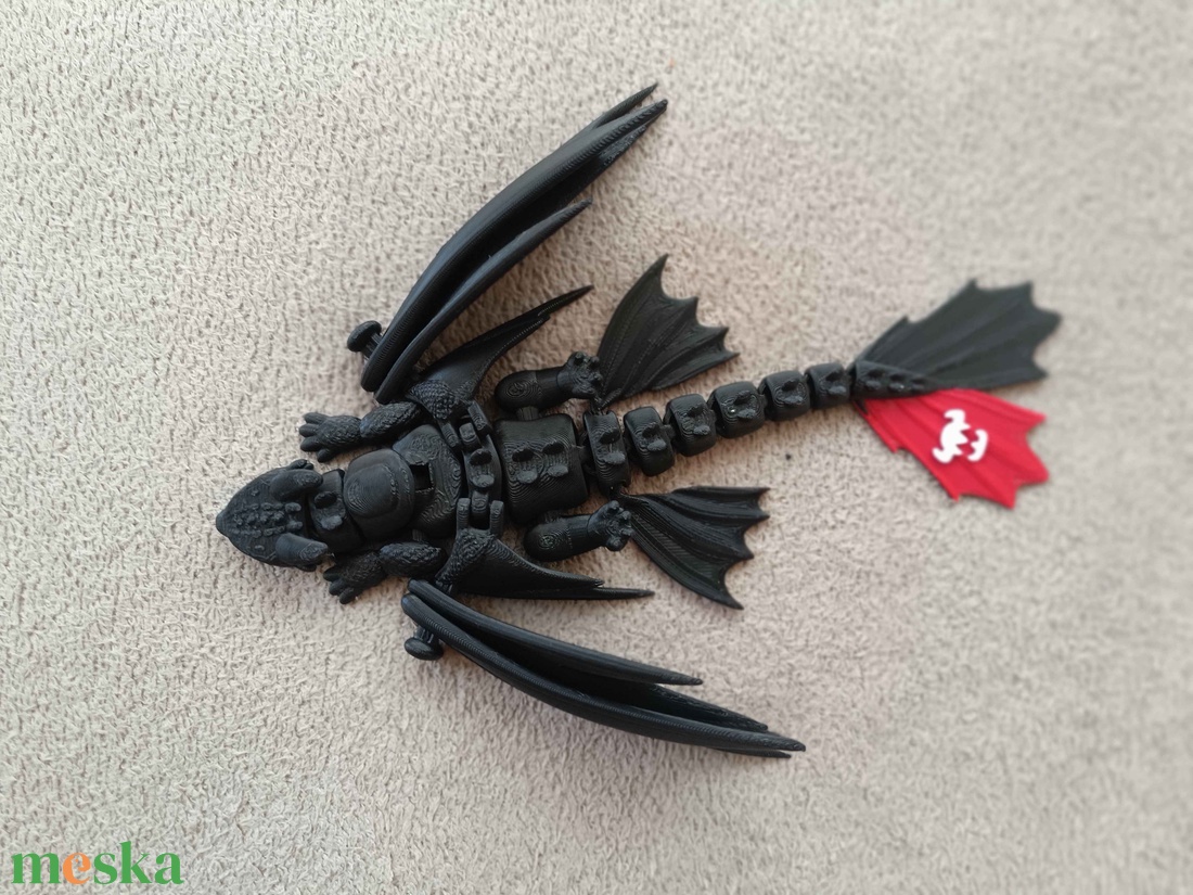 Éjfúria  Fogatlan artikulált sárkány figura - játék & sport - plüssállat & játékfigura - más figura - Meska.hu