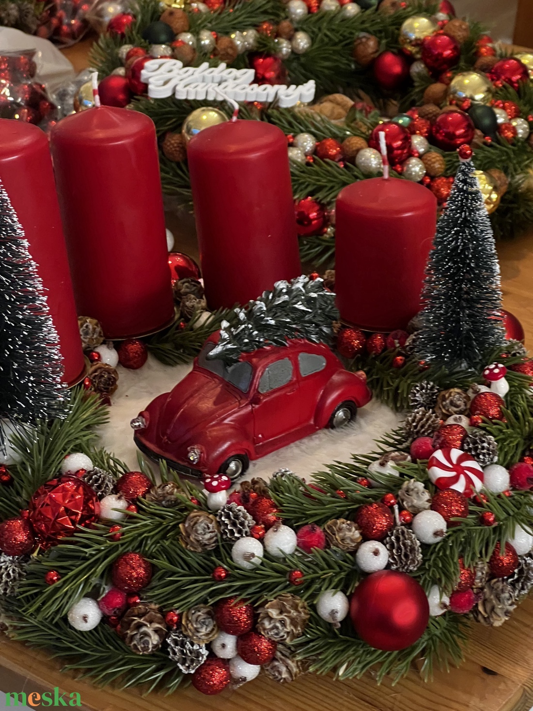 Autós adventi koszorú  - karácsony - adventi díszek - adventi koszorú - Meska.hu Autós adventi koszorú  - karácsony - adventi díszek - adventi koszorú - Meska.hu