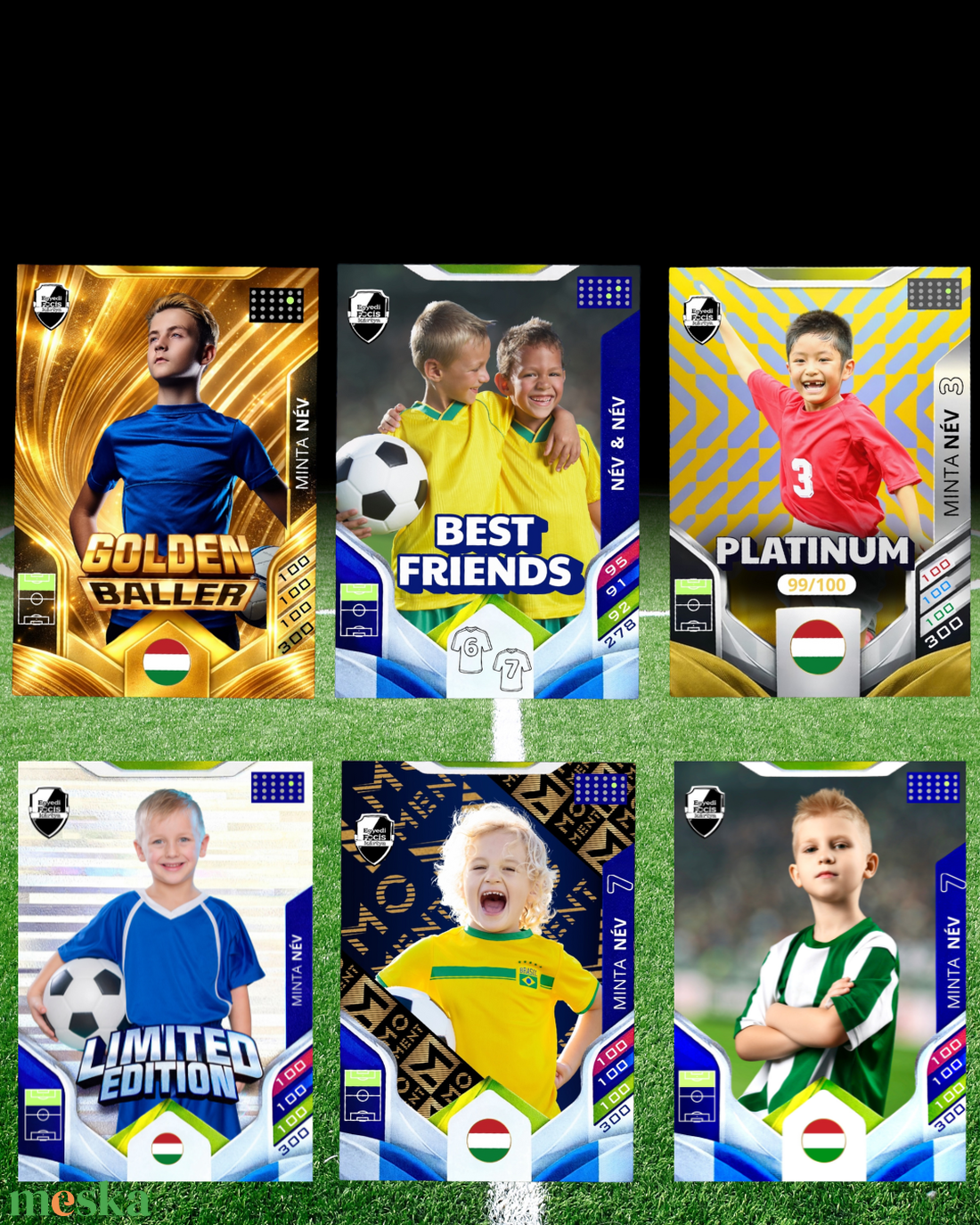 Egyedi focis kártya - művészet - naptárkártyák, sportkártyák - Meska.hu