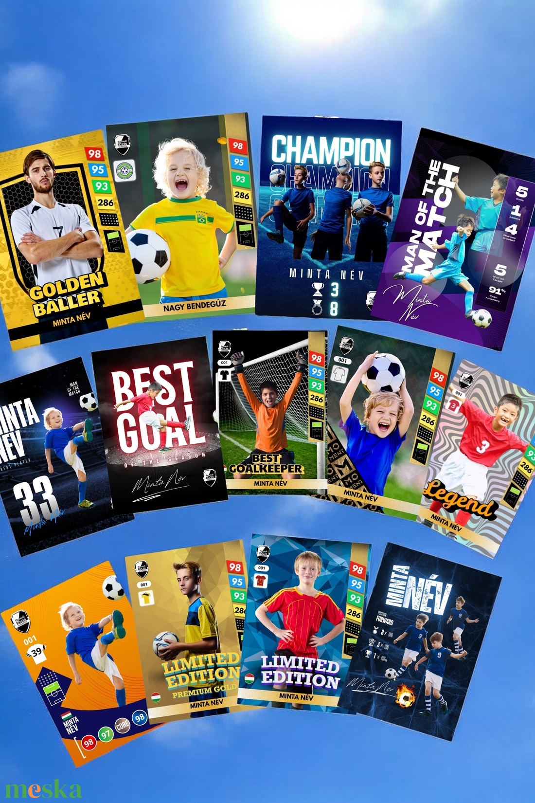 Egyedi focis kártya - művészet - naptárkártyák, sportkártyák - Meska.hu