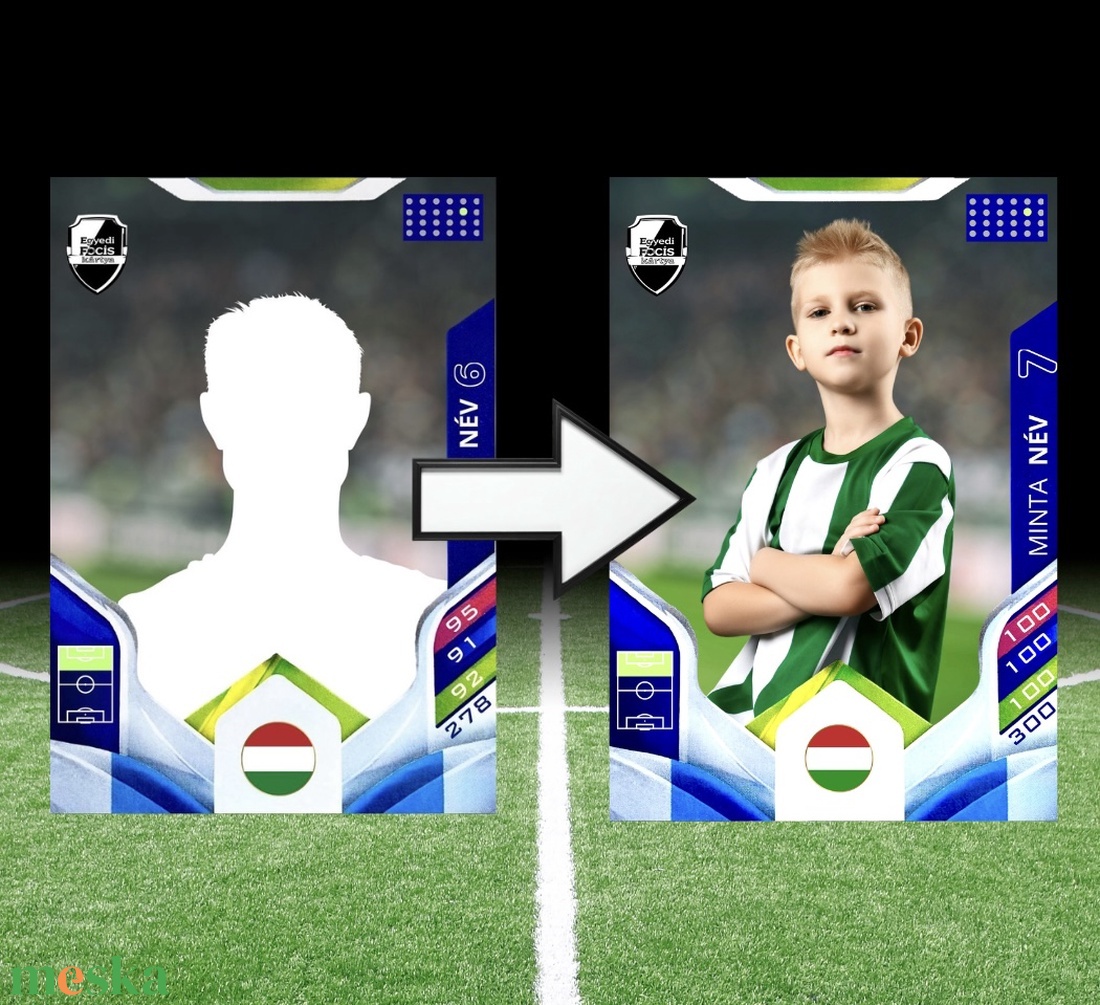 Egyedi focis kártya - művészet - naptárkártyák, sportkártyák - Meska.hu