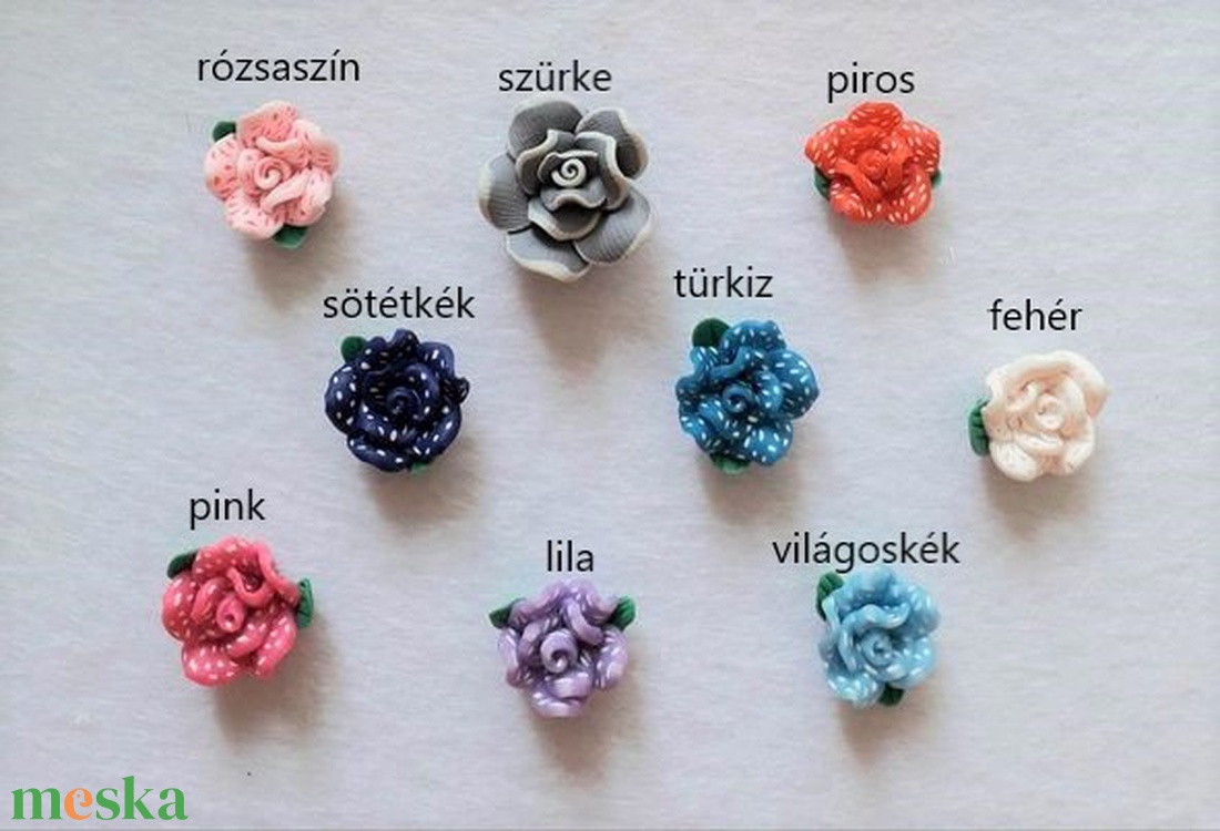 FIMO virágok több színben (2120) - kellékek & szerszámok - gyöngyfűzés kellékek - műanyag gyöngy - Meska.hu