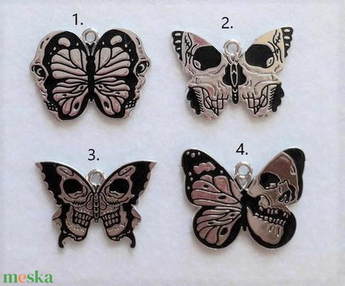 Halloween lepke / pillangó medál - 4 mintával (3055) - kellékek & szerszámok - gyöngyfűzés kellékek - egyéb alkatrész - Meska.hu