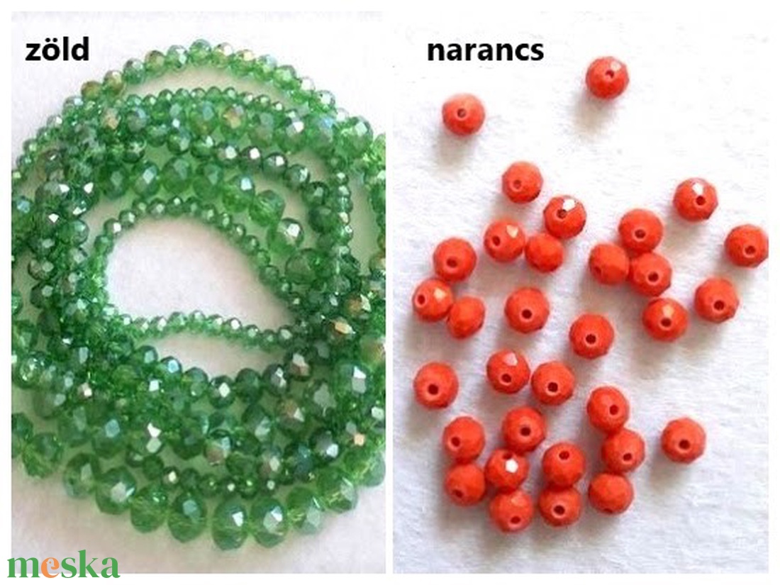 Rondell / donut / fánk alakú üveggyöngy 12 színben - 6x5 mm (1203) - kellékek & szerszámok - gyöngyfűzés kellékek - üveggyöngy - Meska.hu