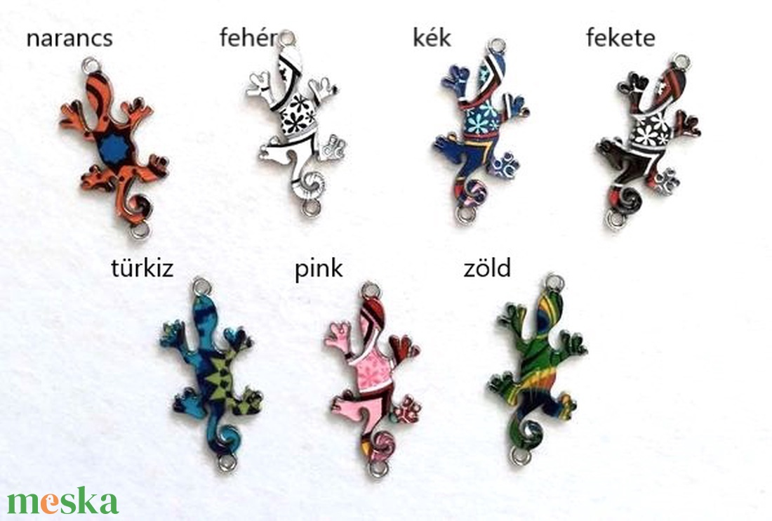Festett, mintás gekkó medál - 7 különböző mintával (3009) - kellékek & szerszámok - gyöngyfűzés kellékek - egyéb alkatrész - Meska.hu Festett, mintás gekkó medál - 7 különböző mintával (3009) - kellékek & szerszámok - gyöngyfűzés kellékek - egyéb alkatrész - Meska.hu