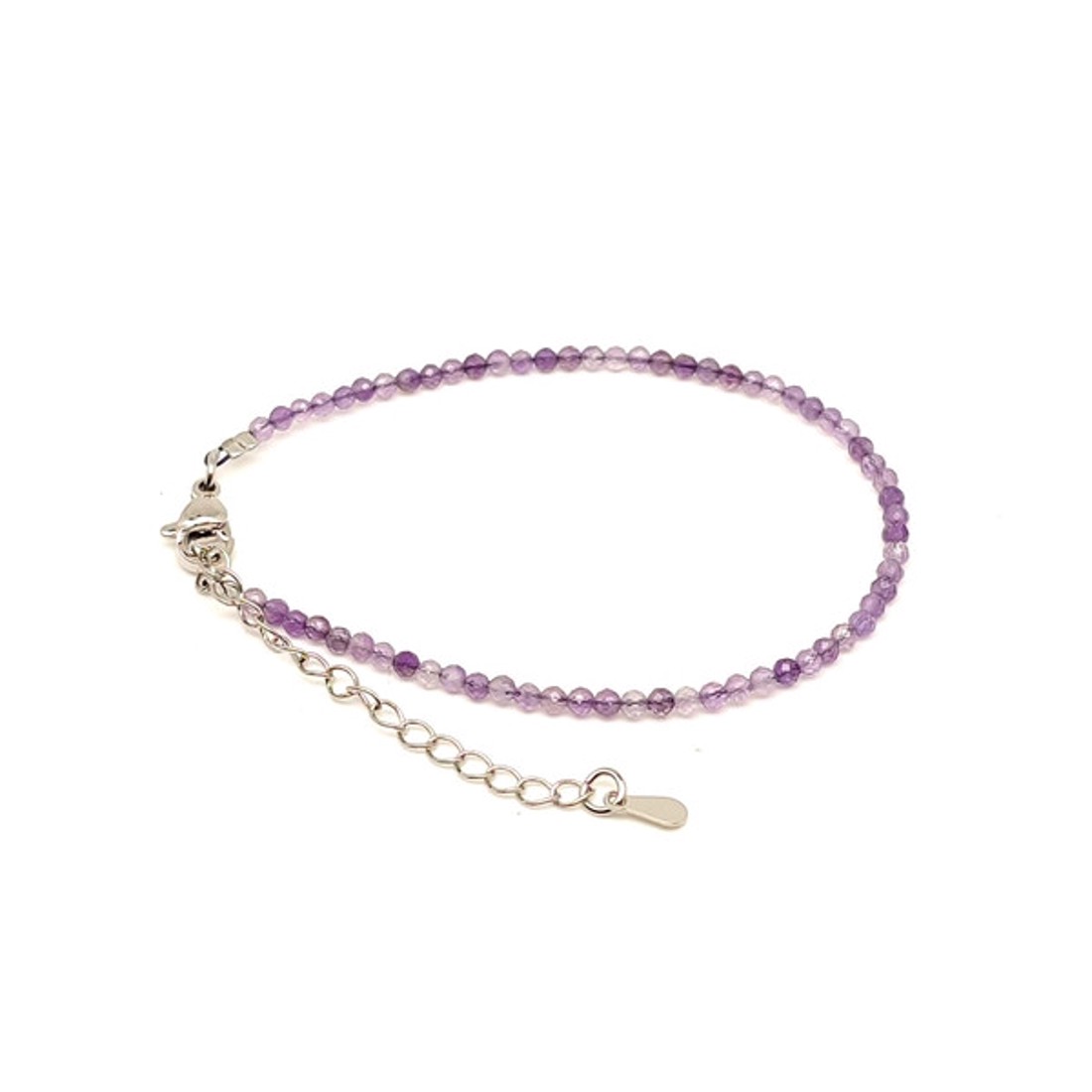 Ametiszt lila fazettált golyó karkötő állítható 2-2,5mm Lilaköd - ékszer - karkötő - ásványkarkötő - Meska.hu