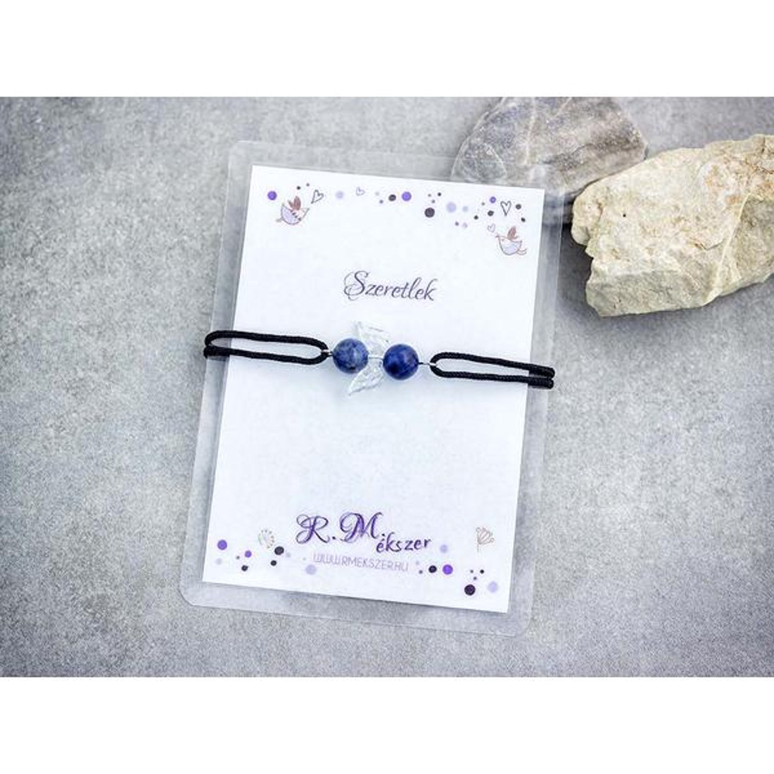 Szeretlek szodalit angyal karkötő - ékszer - karkötő - gyöngyös karkötő - Meska.hu