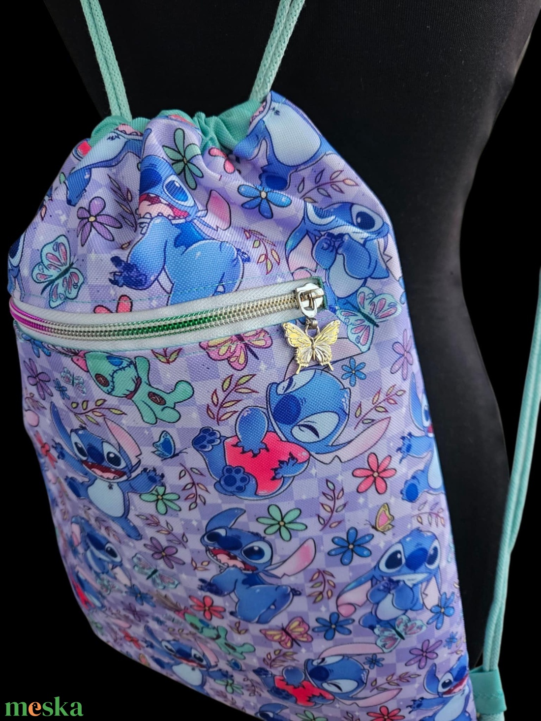 Stitch mintás ovis/sulis vízálló tornazsák - táska & tok - hátizsák - tornazsák, gymbag - Meska.hu