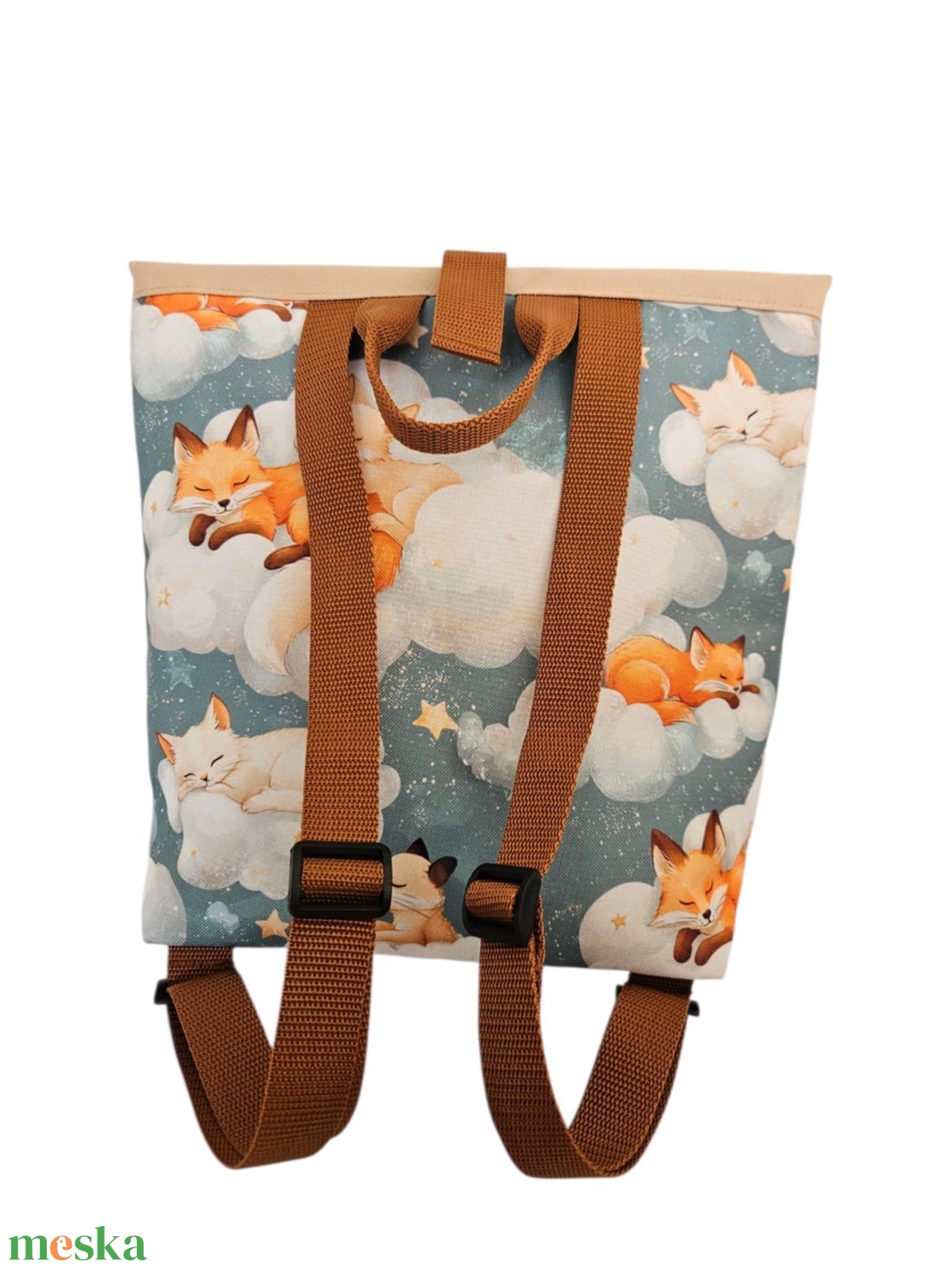 Alvó rókás roll-top hátizsák - táska & tok - hátizsák - roll top hátizsák - Meska.hu