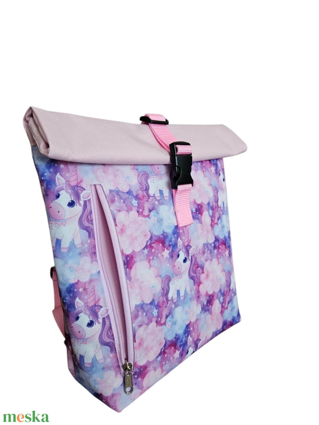 Unikornisos roll-top hátizsák - táska & tok - hátizsák - roll top hátizsák - Meska.hu