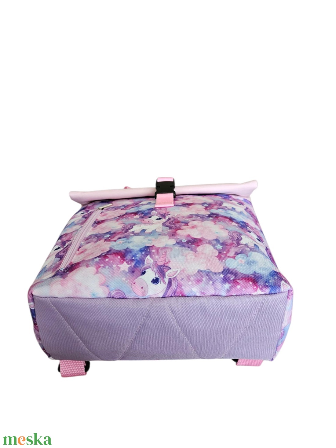 Unikornisos roll-top hátizsák - táska & tok - hátizsák - roll top hátizsák - Meska.hu