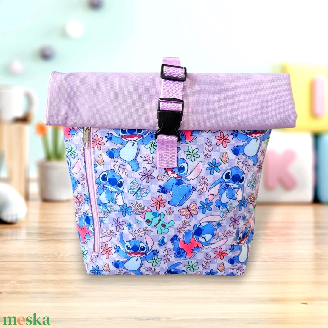 Lilo és Stitch roll-top hátizsák - táska & tok - hátizsák - roll top hátizsák - Meska.hu