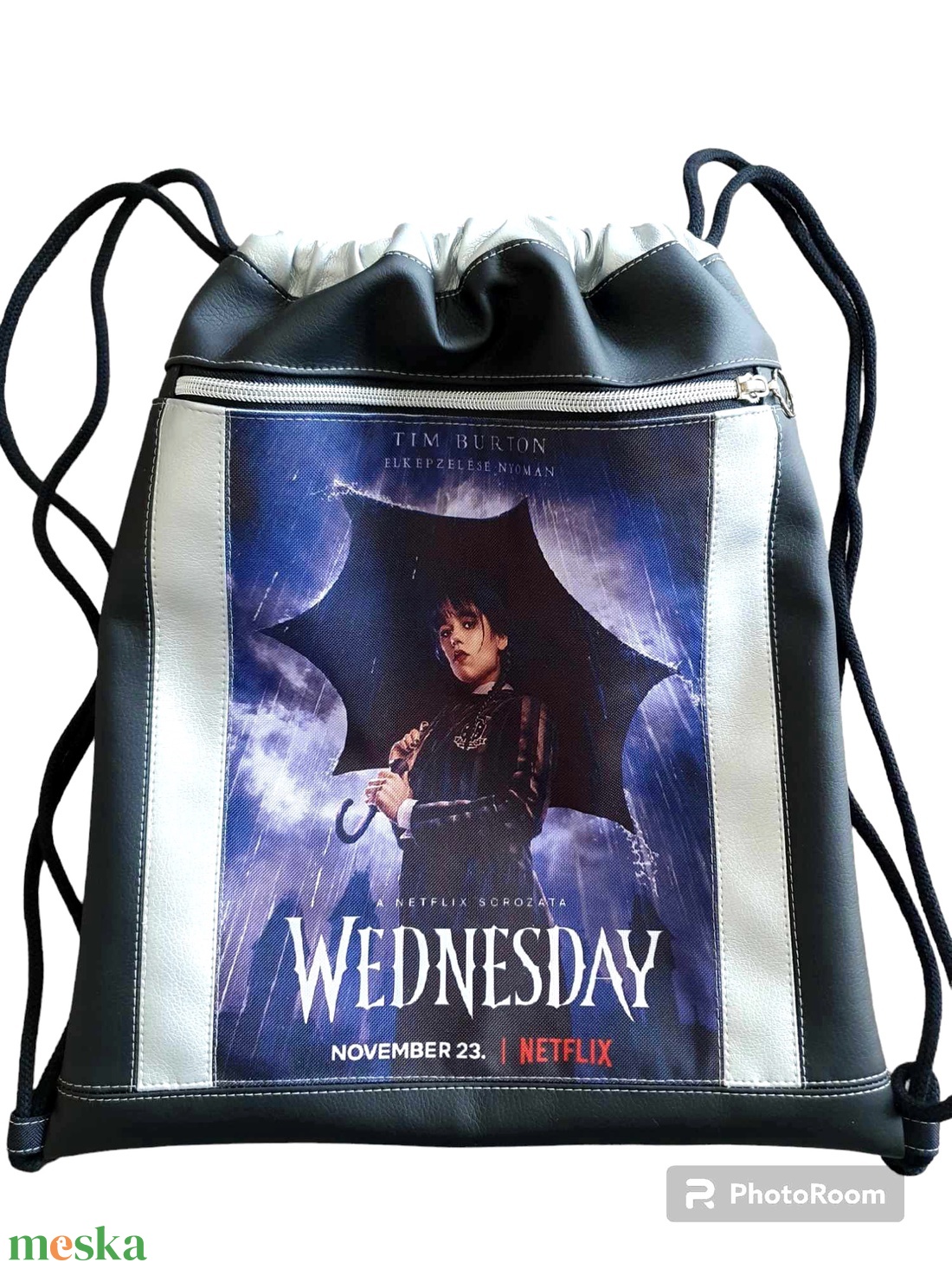 Vagány Wednesday mintás hátizsák a film kedvelőinek - táska & tok - hátizsák - tornazsák, gymbag - Meska.hu