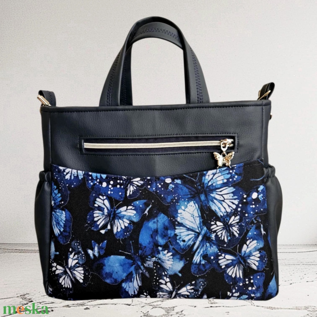 Csini női válltáska lepkés mintával - táska & tok - kézitáska & válltáska - kézitáska - Meska.hu