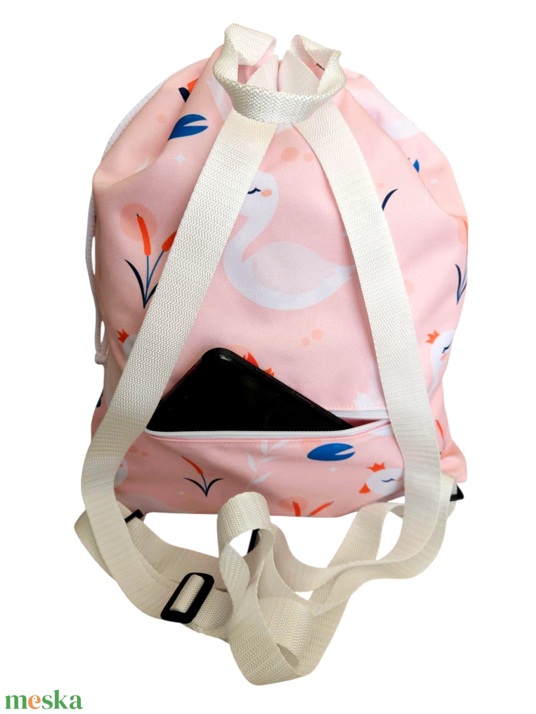 Hattyúmintás vízálló hátizsák/gymbag ajándék kártyatartóval - táska & tok - hátizsák - tornazsák, gymbag - Meska.hu
