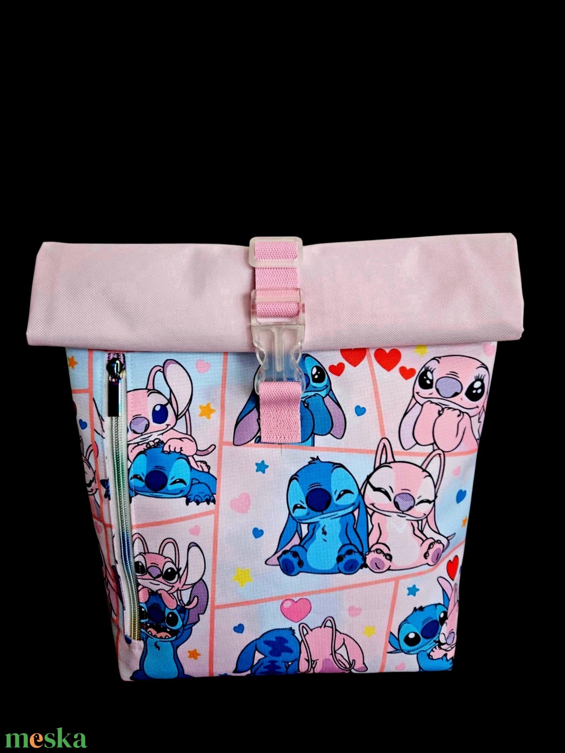 Lilo és Stitch roll-top hátizsák - táska & tok - hátizsák - roll top hátizsák - Meska.hu
