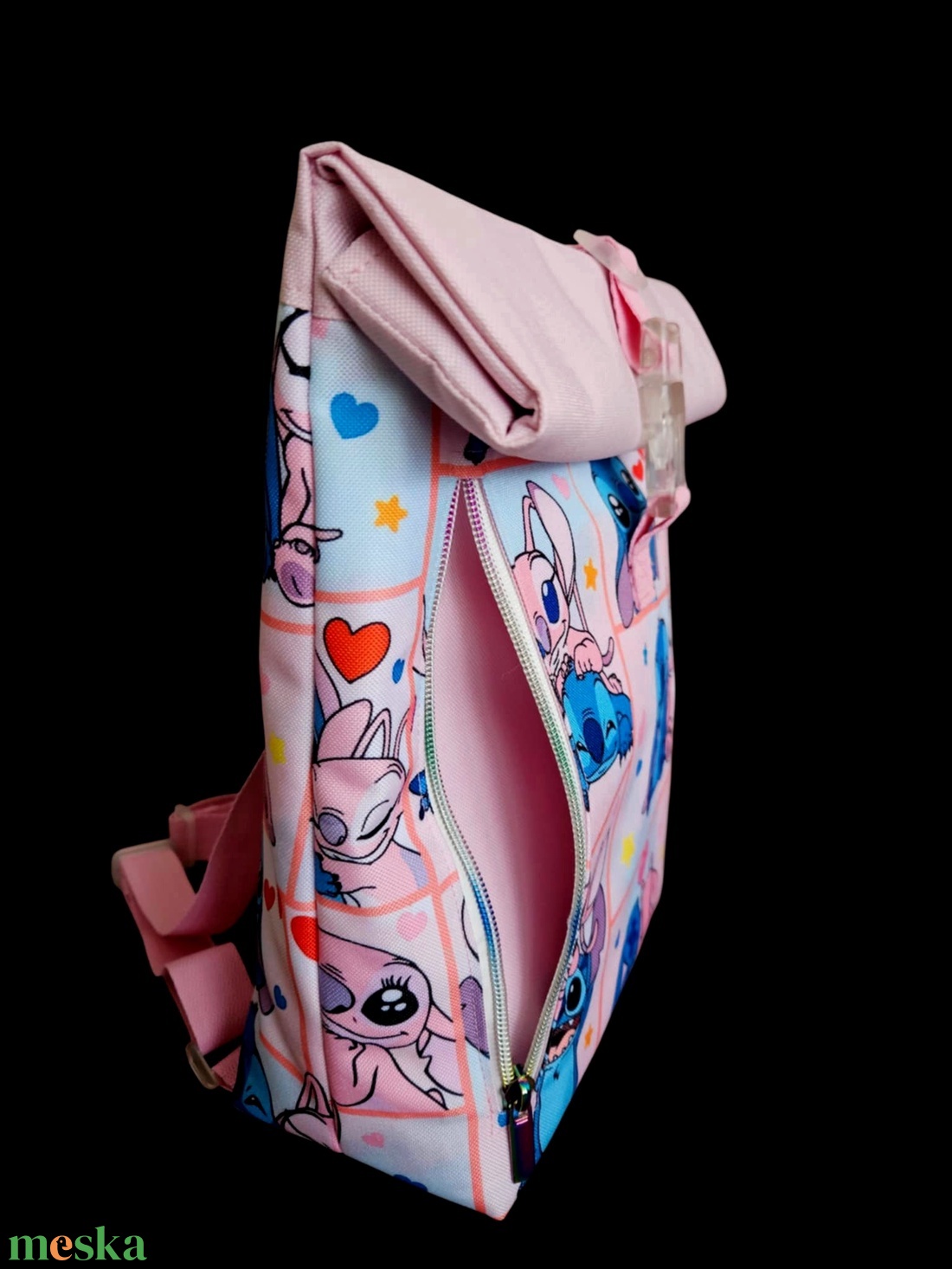 Lilo és Stitch roll-top hátizsák - táska & tok - hátizsák - roll top hátizsák - Meska.hu
