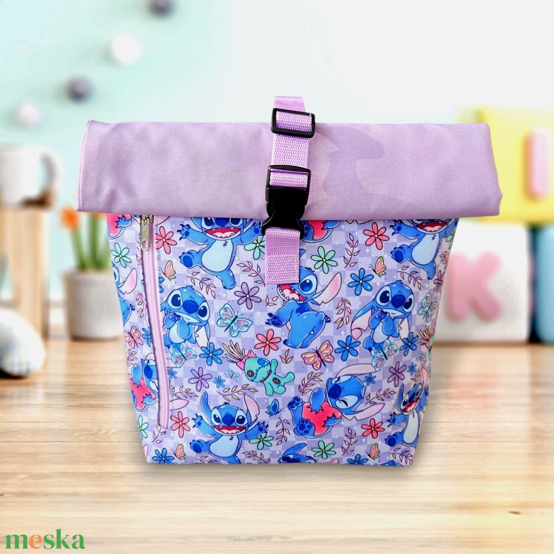 Lilo és Stitch roll-top hátizsák - táska & tok - hátizsák - roll top hátizsák - Meska.hu